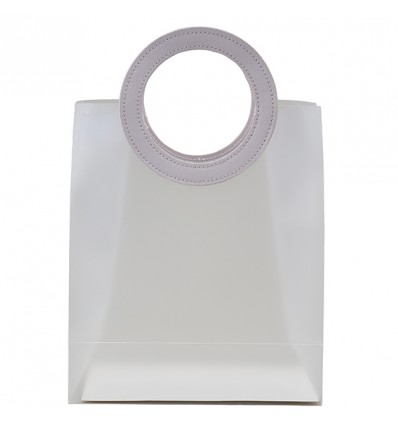 1438011 Borsetta pp sat. 3mis. 23x11x27h manico t.do BIANCA