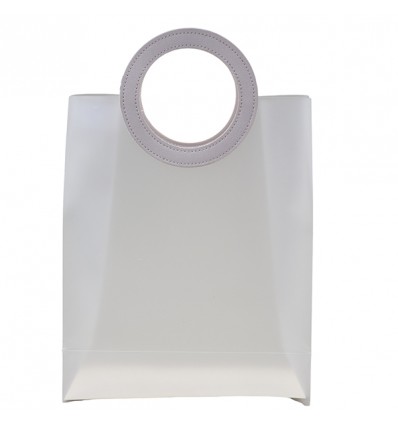 1438014 Borsetta pp sat. 4mis. 26x11x32h manico t.do BIANCA