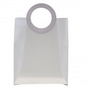 1438014 Borsetta pp sat. 4mis. 26x11x32h manico t.do BIANCA