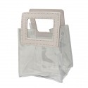 1438020 Borsetta traspar. 13x11x10h manico quadrato BIANCO