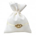 1067486 Sacchetto 10x13 c/pendente DOPPIO CUORE panna
