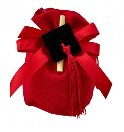 1067525 Sacchetto palla c/tocco e pergam. laurea ROSSO