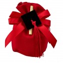 1067525 Sacchetto palla c/tocco e pergam. laurea ROSSO