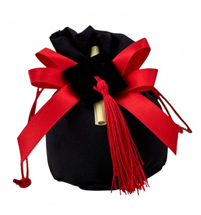 1067526 Sacchetto palla c/tocco e pergam. laurea NERO