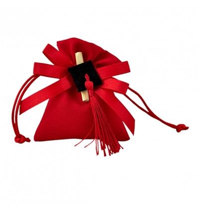 1067529 Sacchetto picc. 8x10 c/tocco e pergam. laurea ROSSO