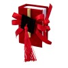 1067531 Scatolina libro 5x7,8 c/tocco e pergam. laurea ROSSO