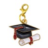 1067544 Pendente tocco laurea nero c/pergamena