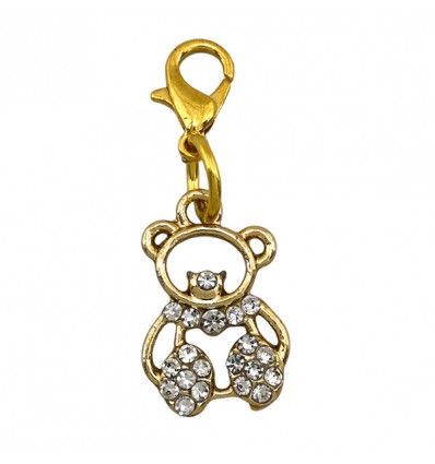 1067542 Pendente metal ORSETTO strass cm2 ORO