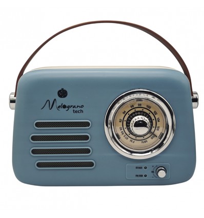 1432002 Radio vintage bluetooth grande 22x9x19 BLUE