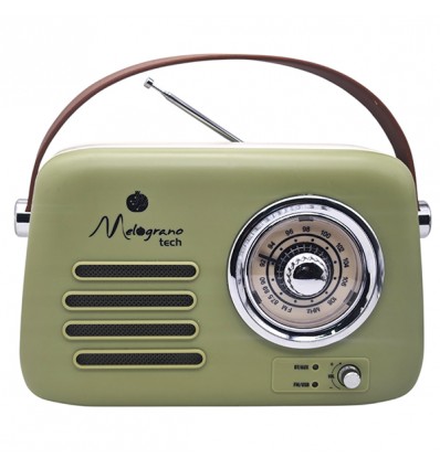 1432003 Radio vintage bluetooth grande 22x9x19 VERDE