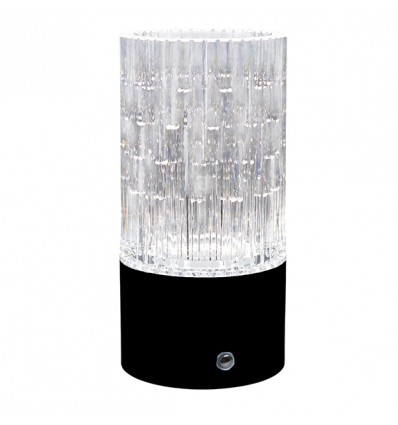 1442002 Lampada/vaso led cilindro d.9x18h NERO