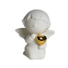 TB 1604 Putto biscuit bianco inginocchiato h8 con cuore oro