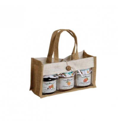 PB 919 Borsa juta 23x7,5x13h porta 3 vasetti