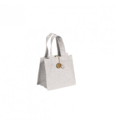 PB 915e Borsa juta 18,5x12x17,5h BIANCO
