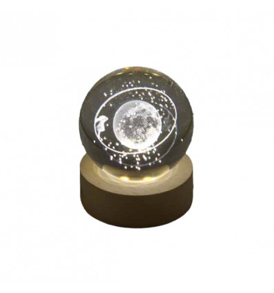 TB 18151 Globo led MONDO STELLE bimba picc. d.6 vetro+base legno c/scat.