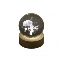 TB 18152 Globo led PRINCIPE OMBRELLO picc. d.6 vetro+base legno c/scat.