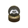 TB 18153 Globo led MANI LOVE picc. d.6 vetro+base legno c/scat.