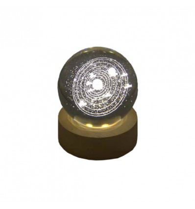 TB 18154 Globo led UNIVERSO picc. d.6 vetro+base legno c/scat.