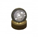 TB 18154 Globo led UNIVERSO picc. d.6 vetro+base legno c/scat.