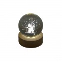 TB 18155 Globo led PRINCIPE SEDIA picc. d.6 vetro+base legno c/scat.