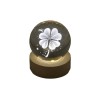 TB 18156 Globo led QUADRIFOGLIO picc. d.6 vetro+base legno c/scat.