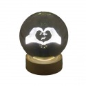 TB 18163 Globo led MANI LOVE gde d.8 vetro+base legno c/scat.
