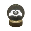 TB 18163 Globo led MANI LOVE gde d.8 vetro+base legno c/scat.