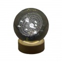 TB 18164 Globo led UNIVERSO gde d.8 vetro+base legno c/scat.