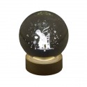 TB 18165 Globo led PRINCIPE SEDIA gde d.8 vetro+base legno c/scat.