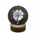 TB 18166 Globo led QUADRIFOGLIO gde d.8 vetro+base legno c/scat.