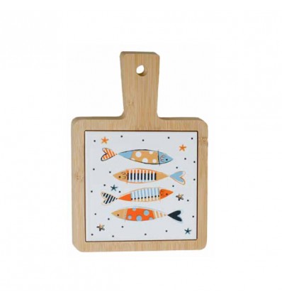 TB 1811 Tagliere Bamboo+ceramica 18x12