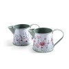 30760 Vaso caraffa in metallo picc.18x11,5x10,5 dec.floreale