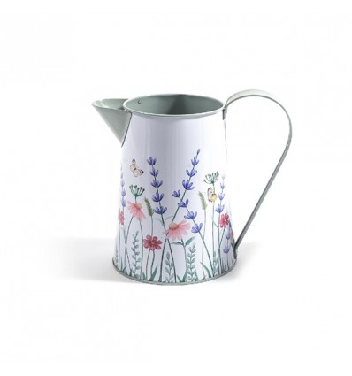 30784 Vaso caraffa in metallo gde 19x13x18,5 dec.floreale